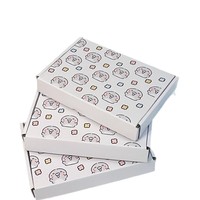 Boîte d'expédition ondulée imprimée motif bulles et phoques pastel, style dessin animé mignon, pour colis cadeaux faits main et petits articles