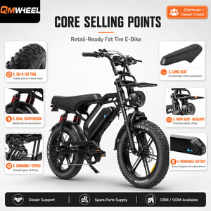 Bicicleta eléctrica QMWHEEL V20 Limited 48V, bicicleta eléctrica urbana con llantas gruesas, batería de litio, bicicleta eléctrica todoterreno para marca privada OEM - Product Image 1