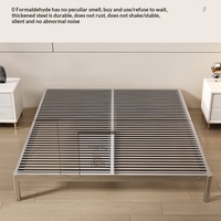 Cadre de lit à baldaquin réglable en acier inoxydable 304 épaissi, écologique et économique, pour lit double, idéal pour hôtels, chambres à louer et dortoirs modernes