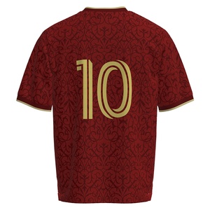 Maglia da <span class=keywords><strong>Calcio</strong></span> Personalizzabile HEALY per Uomo, Stile Retrò Rosso e Nero, Logo con Stampa Digitale Vintage, 100% Poliestere, Abbigliamento Sportivo - Product Image 2