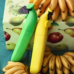 Wholesale Modern Cute Mini Pocket Fold <b>Umbrellas</b> Banana Shaped Pouch Special Case Pongee Fully-<b>Automatic</b> Business Gifts - Product Image 2