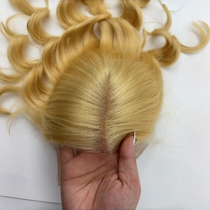 2025 Thiết Kế Mới Trinh Nữ Tóc Mini Tóc Giả Châu Âu Tóc Vàng Tóc Con Người Topper Cho Phụ Nữ Ren Phía Trước/Đầy Đủ Ren Toppers Tóc Giả - Product Image 4