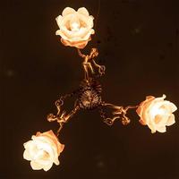 Lustre ange en laiton Antique victorien classique fleur européenne suspension en verre pour salle à manger Foyer Bar coin Dimmable
