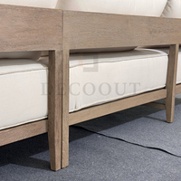 Canapé d'angle en teck de qualité supérieure Decoout, ensemble de meubles d'extérieur en teck avec chaise longue pour hôtel, patio, complexe hôtelier