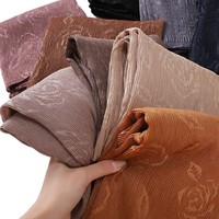 Plissé Fleur Voile Foulard En Gros Haute Qualité Femmes Islamique Hijab Musulman Long Doux Foulards Bandeau Dames Écharpe Châles