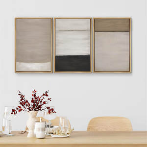 JIEKAI 3 Pièce Encadrée Toile Impression Mur Art Grunge <span class=keywords><strong>Pastel</strong></span> Couleur Bloc Collage Abstrait Formes <span class=keywords><strong>Illustration</strong></span> Moderne Art Minimaliste - Product Image 3