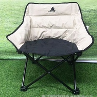 Kursi Bulan Gaya Outdoor Berlapis Ganda Kapas, Baja Karbon, Kain Oxford, Lipat, Santai, untuk Berkemah dan BBQ