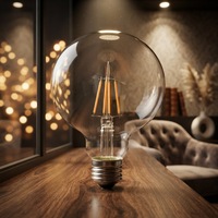 Ampoule LED à filament G95 en verre doré, E27 220-240V CE ErP, lampe globe Edison 5W blanc chaud pour la décoration de café, hôtel, maison