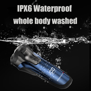 เครื่องโกนหนวดไฟฟ้า IPX6 แบบสามใบมีด ล้างทำความสะอาดได้ ชาร์จไฟได้ สำหรับผู้ชาย ใช้โกนหนวดเครา โกนแบบเปียก ใช้ในบ้าน โรงแรม - Product Image 5