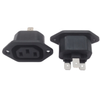 Prise électrique AC femelle 3 broches C13 10A 250V IP44 en plastique conforme aux normes européennes