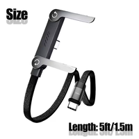 Câble de charge rapide PD 240W USB-C vers USB-C avec rotation intégrée à 360° °   Support métallique rotatif pour le jeu et le streaming