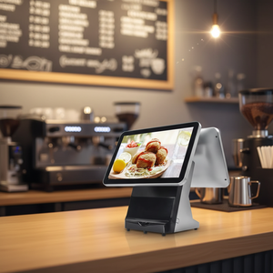 Terminal de Caja Registradora Todo en Uno de 15.6 Pulgadas con Impresora, Sistema de Punto de Venta para Minoristas, Doble Pantalla - Product Image 1