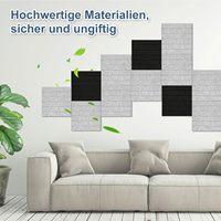 ZhenFornos – Panneaux acoustiques carrés autocollants noirs 12 pièces, haute densité, minces, insonorisants, pour décoration murale et isolation phonique