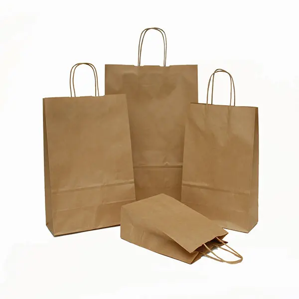बड़ी भूरी वाहक बैग अमुद्रित और मुद्रित पेपर बैग