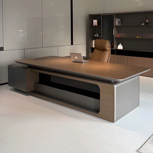 <span class=keywords><strong>Bureau</strong></span> de direction moderne haut de gamme en forme de L, en MDF, avec armoire de rangement, mobilier de <span class=keywords><strong>bureau</strong></span> intelligent pour directeur général - Product Image 1