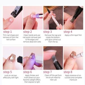 Bolígrafo de Esmalte de <span class=keywords><strong>Uñas</strong></span> 7 en 1 de Marca Privada OEM, Personalizable, con Pegamento <span class=keywords><strong>para</strong></span> <span class=keywords><strong>Uñas</strong></span>, Esmalte de <span class=keywords><strong>Uñas</strong></span> Magnético UV con Efecto Ojo de Gato - Product Image 2