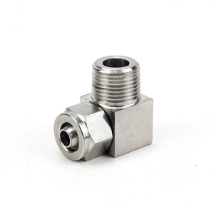 Zoni 304 Stainless Steel Pneumatic Elbow Fitting ZG1/4 External Thread <b>Quick</b> Connect Right Angle Air Pipe <b>Connector</b> - Product Image 2