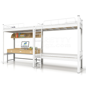 Двухъярусная кровать для студентов со столом и шкафами для хранения для взрослых, Высококачественная мебель для общежития на продажу - Product Image 3