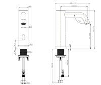 Robinet de lavabo à capteur sans contact, monocommande, monotrou, en acier inoxydable, alimenté par batterie, certifié CE, design moderne