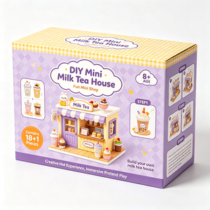 Boîte en carton blanc portable et écologique, personnalisée, de luxe, avec estampage <span class=keywords><strong>à</strong></span> chaud, pour mini-<span class=keywords><strong>maison</strong></span> DIY, production en 72H, résistante <span class=keywords><strong>à</strong></span> l'eau - Product Image 1