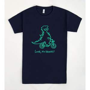 Autocollant de dessin animé Biczilla, motif dinosaure, design sans mains pour vélo - Product Image 1