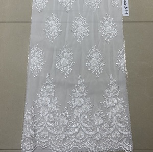 Tissu de dentelle perlée bon marché/machine de broderie de paillettes perlées tissu de dentelle pour robe ou mariée - Product Image 6
