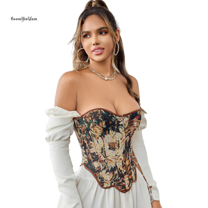 Nuevo tamaño XS Coffee Petal Curl Body Shaping Ropa Trenzada Sexy Cross-border Overbust Corset Top - Product Image 2