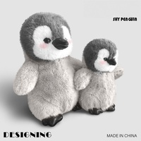 Pingouin en peluche de simulation timide, animal en peluche, décoration de la maison, cadeau d'anniversaire pour enfants, pingouin doux et réaliste, nouveauté