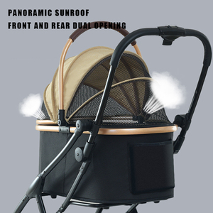 Nouveau Style Pliant Pet Voyage Oxford 4 Roues En Aluminium Chat Chariot Transporteur <span class=keywords><strong>Chien</strong></span> Poussette avec 20-30kg Capacité De Charge - Product Image 5