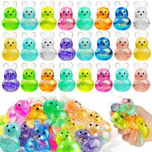 TPR <b>Squeeze</b> Easter Basket Stuffers Bunny Stress <b>Balls</b> Kids Easter Toys Stress Relief Hands <b>Balls</b> Party Favors Gifts - Product Image 1