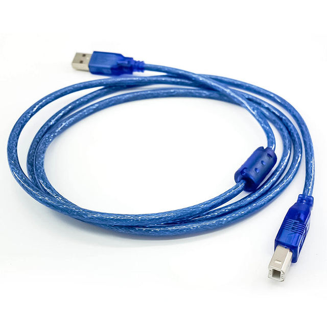 USB 2.0 Printer Data Cable, High-speed square Connector Adapter Cable, Male to Female, with Shielded Ferrite Core.