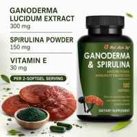 Gélules d'extrait de Ganoderma et de Spiruline - Soutient la santé immunitaire, l'énergie naturelle et la défense antioxydante