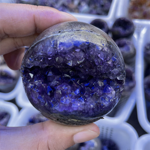 Nhà Máy Bán Buôn Giá Thạch Anh Tím Một Mở Miệng Nụ Cười Hình Cầu Thạch Anh Tím <span class=keywords><strong>Geode</strong></span> Cho Trang Trí - Product Image 5