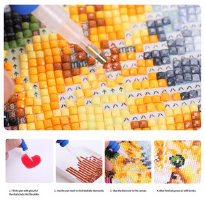 Pour CHENISTORY bricolage diamant peinture 30x40cm/12x16 pouces fleur pleine ronde <span class=keywords><strong>mosaïque</strong></span> paysage mur décor créatif <span class=keywords><strong>loisirs</strong></span> cadre - Product Image 2
