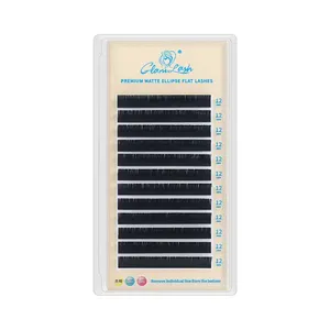 GLAMLASH Individual Nature Flat Ellipse Eyelashes Soft Split-Tips Faux Eyelash Extension Supplies - Product Image 6