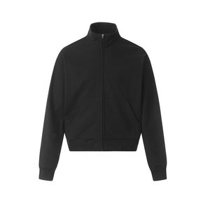 OEM produttore <span class=keywords><strong>felpa</strong></span> bianca <span class=keywords><strong>felpa</strong></span> personalizzata squadrata corta <span class=keywords><strong>con</strong></span> cerniera da uomo <span class=keywords><strong>con</strong></span> collo alto felpe - Product Image 3