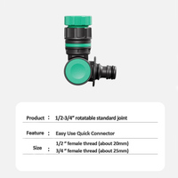 Raccord rapide pour robinet de jardin ABS, adaptateur de tuyau rotatif 1/2" et 3/4", raccord de tuyau d'eau pour robinet domestique