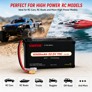 Baterai LiPo 6500mAh 22.2V 6S 70C dengan Konektor Khusus untuk Drone UAV, Waktu Terbang Lama, Tersedia - Product Image 5
