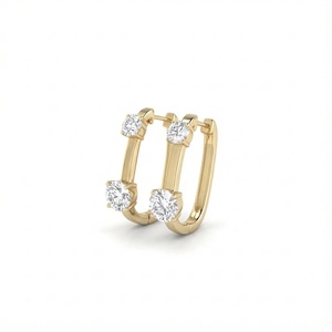 ต่างหูห่วงเพชรแบบมินิมอล - ทอง 9k, 14k, 18k - Product Image 5