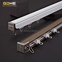 Rail de rideau en aluminium sur mesure de 15 pieds de long, design moderne, montage au plafond manuel, avec accessoires de rideau durables