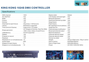 Console <span class=keywords><strong>DMX</strong></span> KING KONG-1024S pour éclairage professionnel de discothèque, console d'éclairage de scène, contrôleur Art-net pour boîte de nuit, mariage, bar - Product Image 6