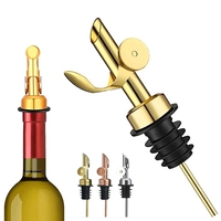 Vertedor de botellas a precio de fábrica, vertedor de botellas de licor con tapa automática para Alcohol, caño de vertido de acero inoxidable con enchufe para vino