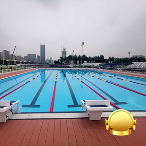 <span class=keywords><strong>Piscina</strong></span> de Competición Semi Modular de 25m con Carril Profesional, Estructura Resistente al <span class=keywords><strong>Cloro</strong></span> <span class=keywords><strong>para</strong></span> Instalaciones de Entrenamiento en Natatorios Escolares - Product Image 1