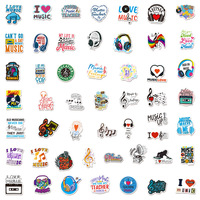 50 Autocollants Vinyle Imperméables Graffiti Musique Inspirante pour Guitare, Skateboard, Ordinateur Portable – Décoratifs, Amovibles et Imprimés en Couleur