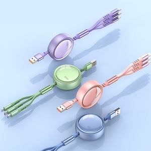 Cable de Carga Rápida 3 en 1 Retráctil de 100W Tipo-C de 1.2m con Logotipo Personalizado, Cable de Datos Multifuncional - Product Image 2