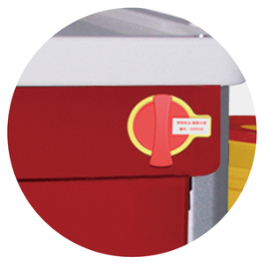 MN-EC007 Chariot d'urgence médical à 5 tiroirs verrouillables avec <span class=keywords><strong>support</strong></span> pour perfusion intraveineuse et porte-désinfectant pour les mains - Product Image 2