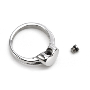 Grosir Kustom Perhiasan Baja Nirkarat Pabrikan Personalisasi Desain Hati Abu Guci Kenang-kenangan Cincin Jari - Product Image 4