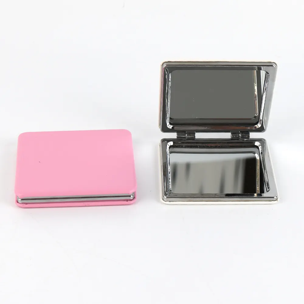 Low MOQ small round mirror Portable custom logo folding night makeup mirror heart mirrors