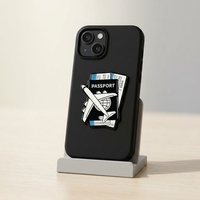 Autocollant de téléphone personnalisé, moderne, avec motif d'avion en métal estampé, imperméable