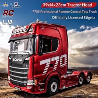 Modèle de camion électrique télécommandé Scania 770S authentique, camion tracteur 1501/1502 à l'échelle 1:18 par Hui Na